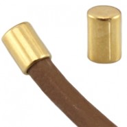 DQ metal end cap tube shape for 2mm cord Gold